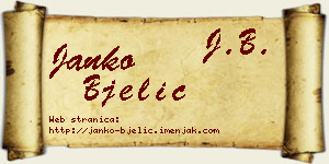 Janko Bjelić vizit kartica